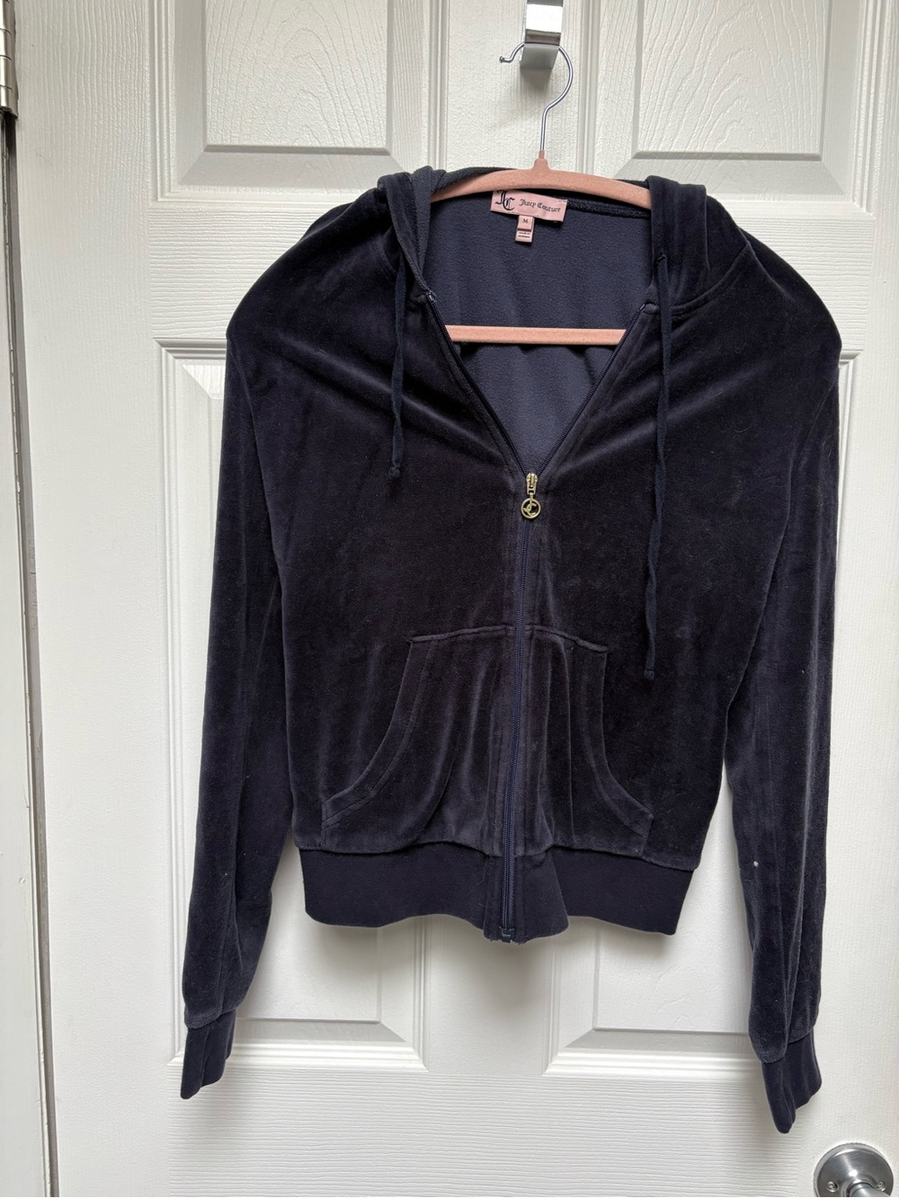 Juicy Couture Black Velour Zip Hoodie